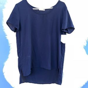 Navy blue sheer top